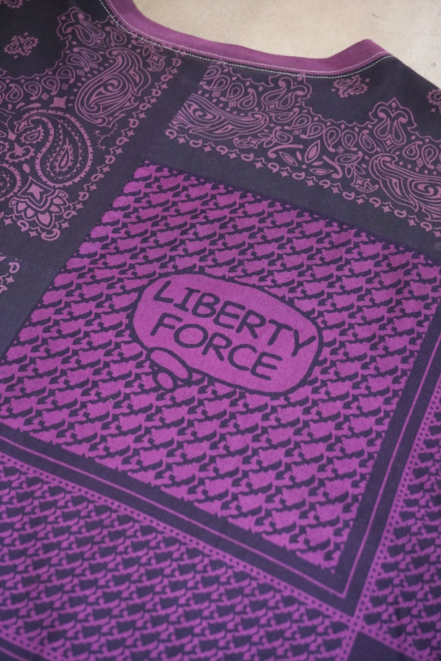 BANDANNA PATCHWORK T-SHIRT (PURPLE)