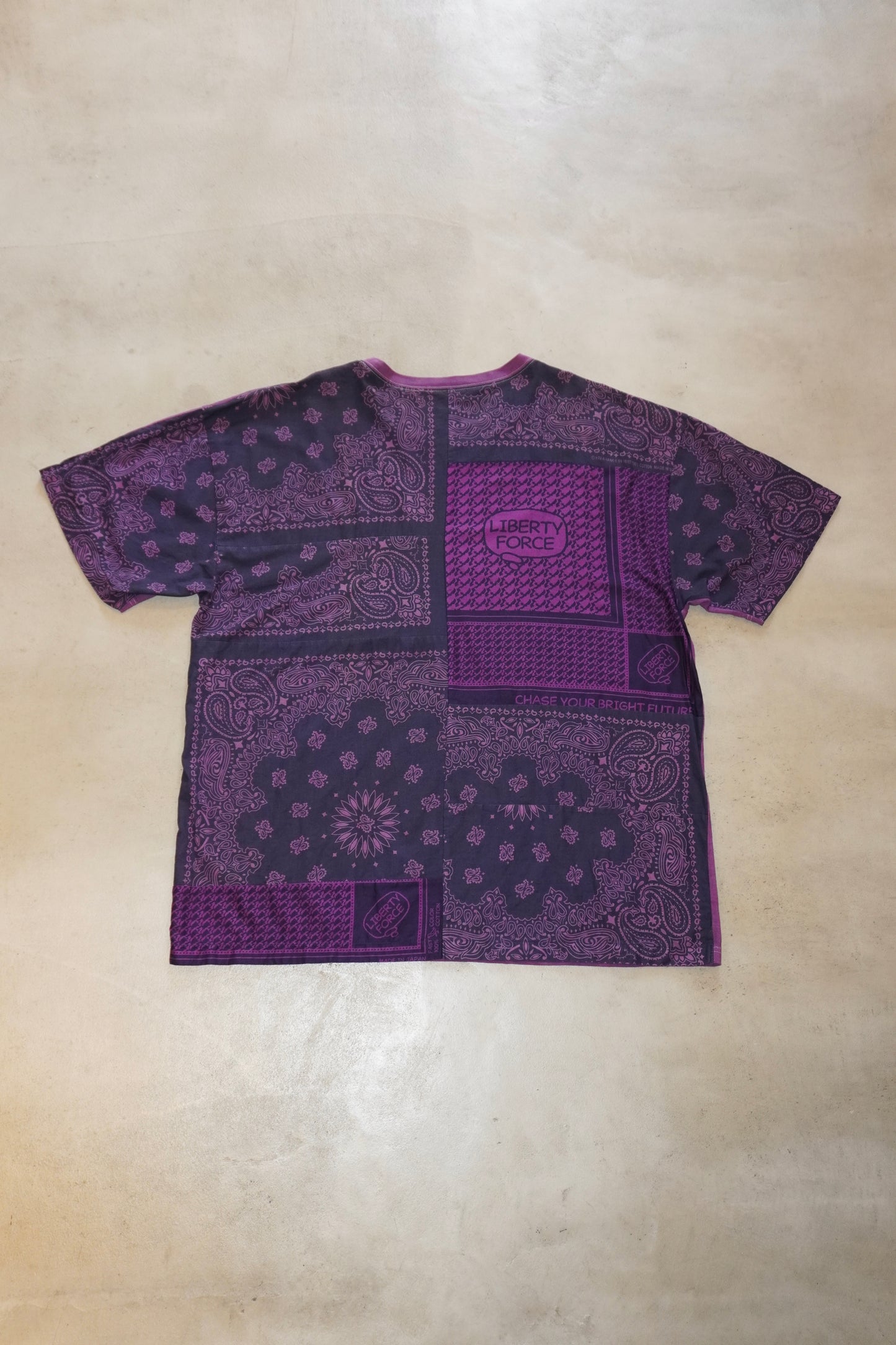 BANDANNA PATCHWORK T-SHIRT (PURPLE)
