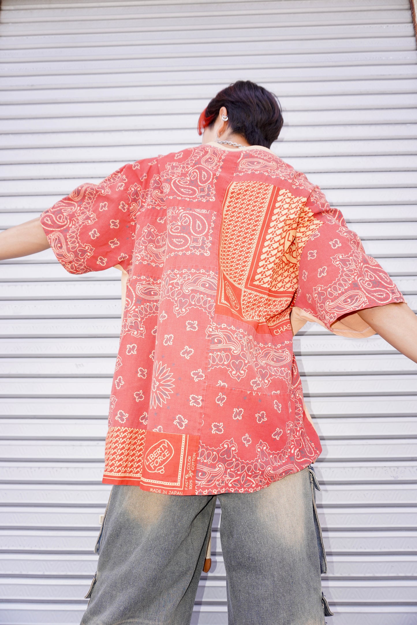 BANDANNA PATCHWORK T-SHIRT (PURPLE)