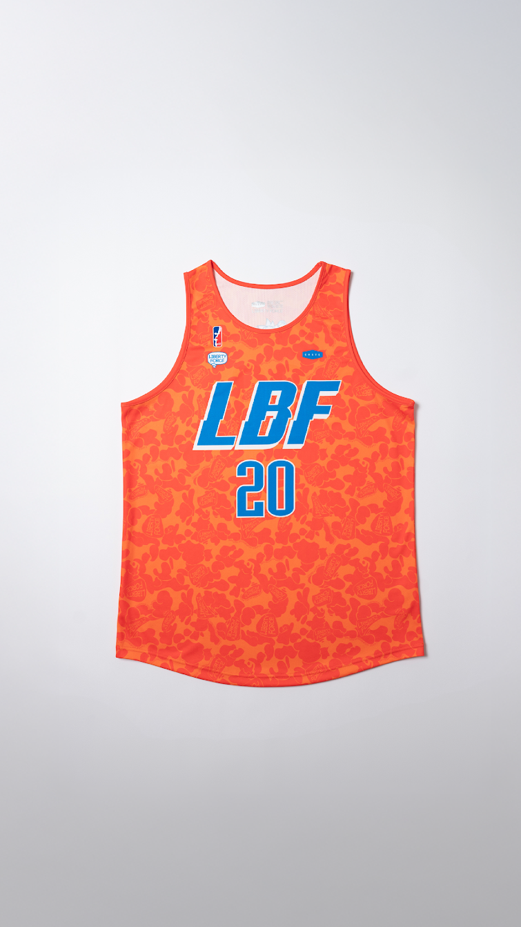 LIBERTY FORCE バスケットボールユニフォーム(CRATEコラボ/ORANGE・BLUE ) 【受注生産】