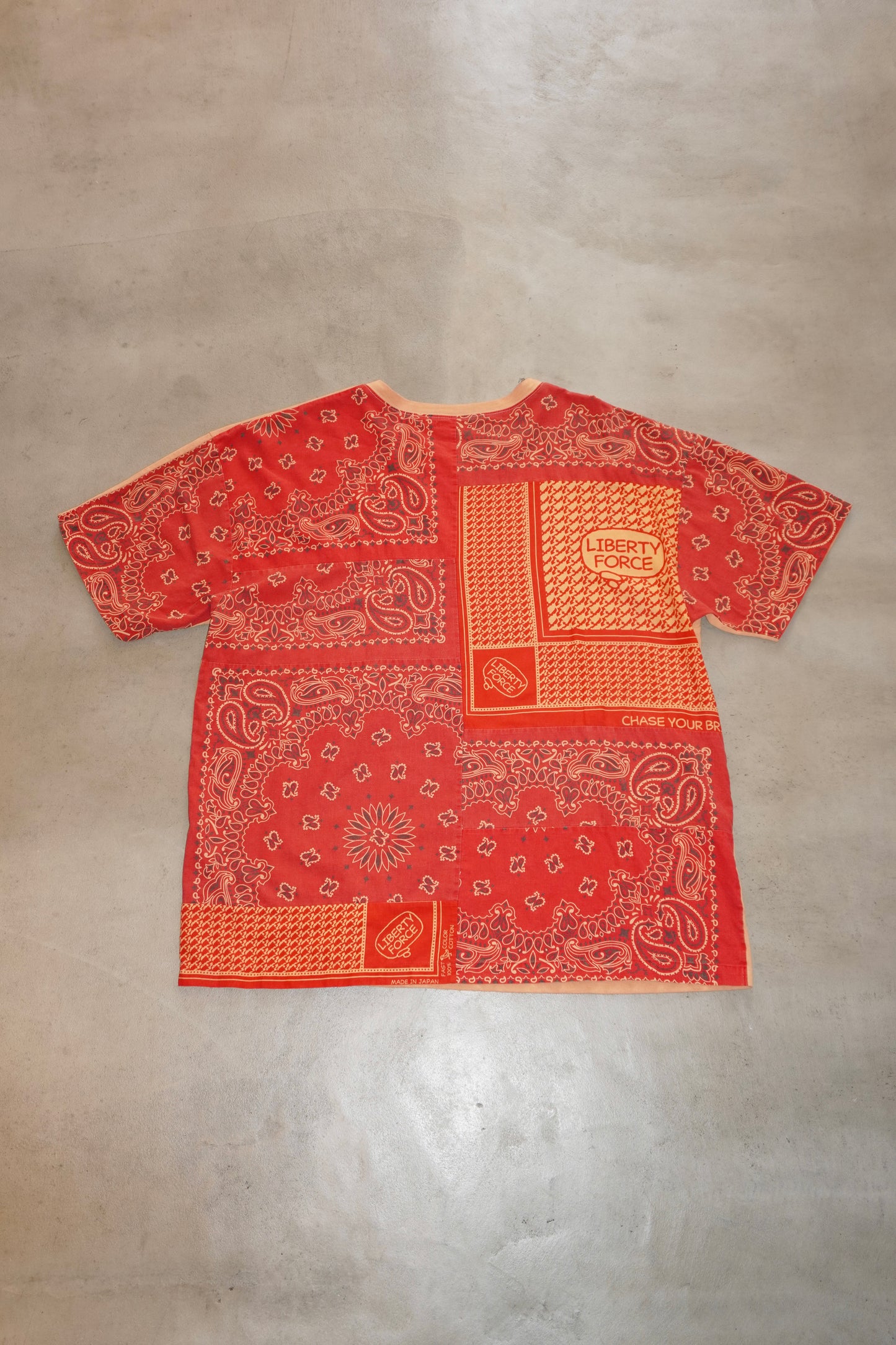 BANDANNA PATCHWORK T-SHIRT (ORANGE)