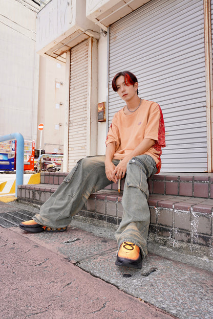 BANDANNA PATCHWORK T-SHIRT （ORANGE）