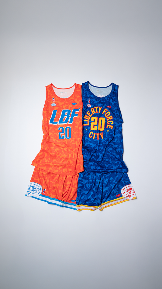 LIBERTY FORCE バスケットボールユニフォーム（CRATEコラボ/ORANGE・BLUE ) 【受注生産】