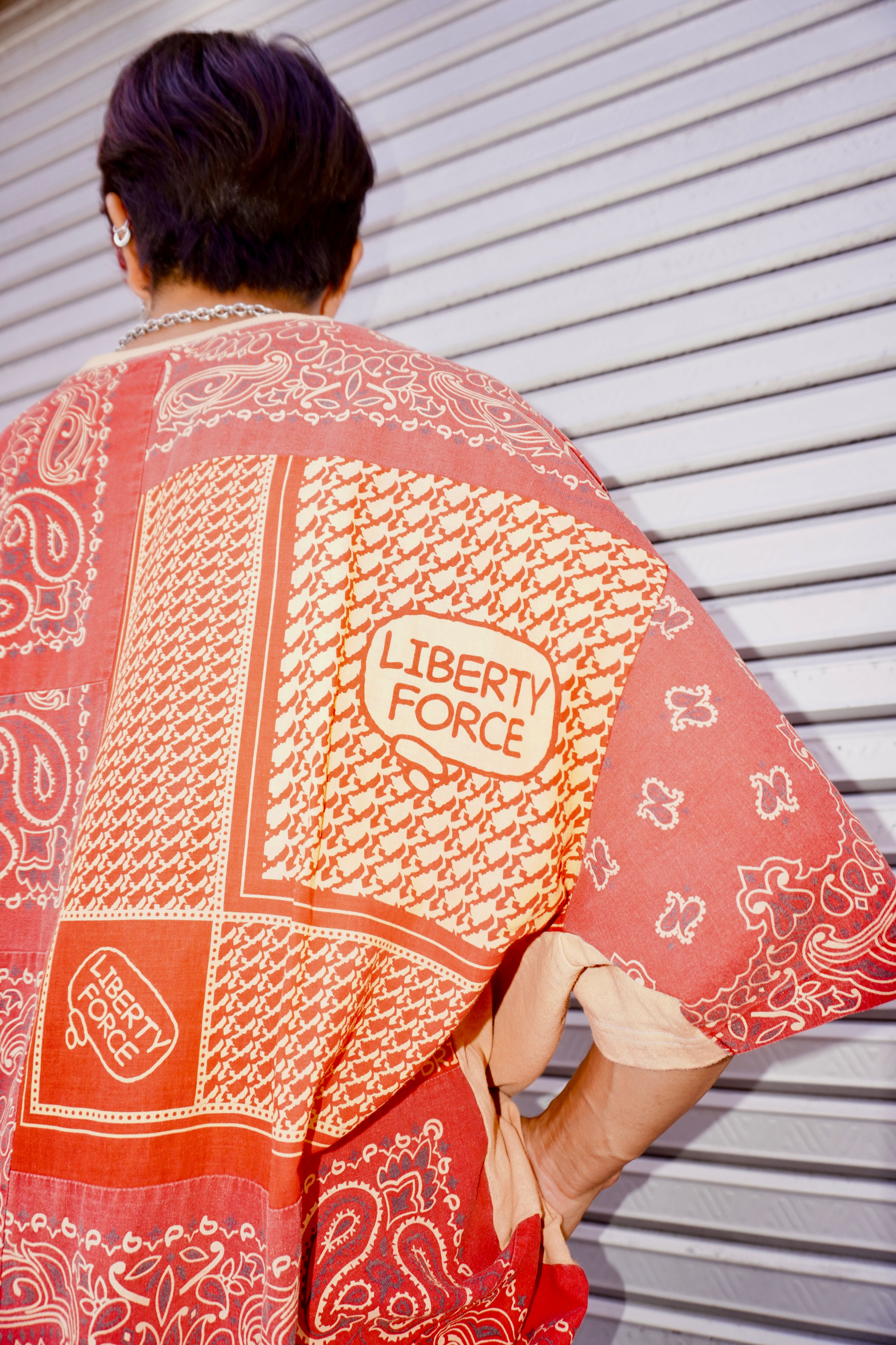 BANDANNA PATCHWORK T-SHIRT （ORANGE） – Liberty Force